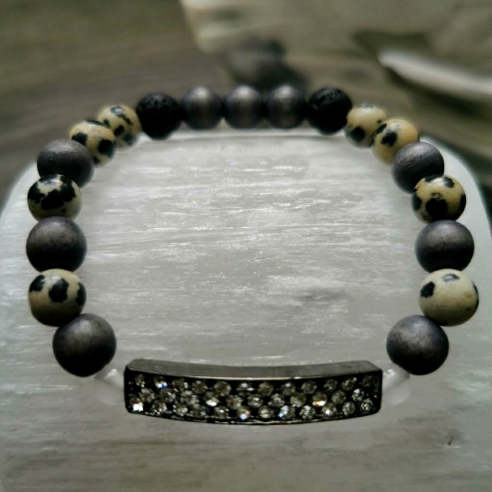 Dalmatian Jasper 8mm Bracelet
